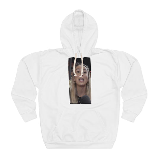 Unisex Pullover Hoodie (AOP) hawk tuah girl